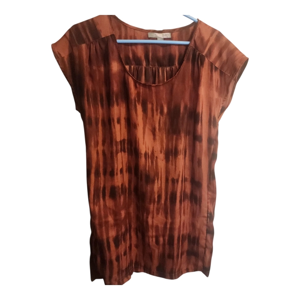 Forever 21 Love 21 Women’s Short Sleeve Top Printed Frame Orange Xl